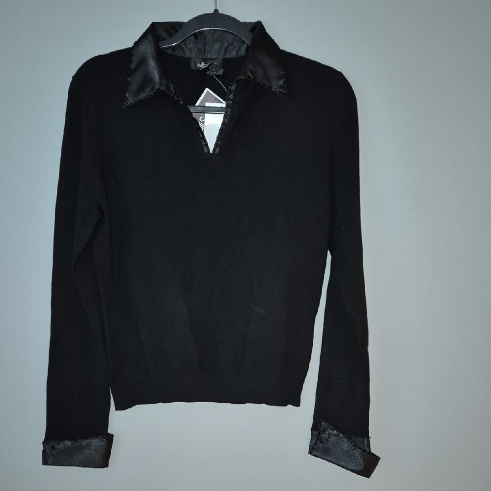 Willi Smith Black Silk Blend Top